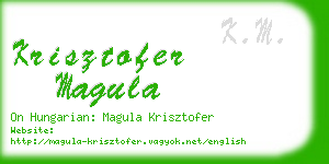 krisztofer magula business card